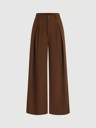 Sweetra Women's Vintage Elegant Jacquard Pleated Wide Leg Pants, Autumn/Winter