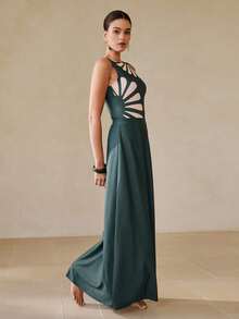 Swim Oasis Bộ áo tắm liền thân và váy che ngoài dành cho nữ, thích hợp cho kỳ nghỉ biển. - Màu xanh lá cây đậm - Xem 3