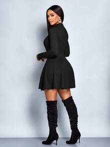 SOLERSUN Sexy Elegant Simple Spring And Summer Women's Dress Fall Women Clothes Winter Women Clothes Homecoming Dress Thanksgiving Women Outfit Back To School Clothes Teacher Outfits - Black - View 2