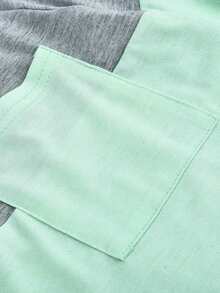 Camiseta cómoda de algodón de manga larga para lactancia y embarazo. - Verde - Ver 4