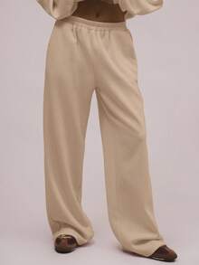 MUSERA Oversized Fleece Sweatpants Casual Lounge Joggers Winter Cosy - Apricot - View 2