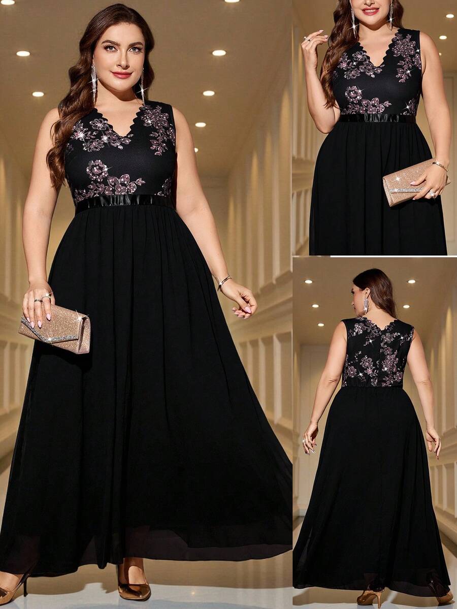Gownix Plus Size Sleeveless Black Sequin Print Dress, Formal Gown For Party, Wedding Guest, Banquet, Plus Size Black Formal Dress, ,Saudi National Day Clothing , Saudi National Day Dress, New Year Dress , New Year Women's Clothes , New Year Look ,Long Party Dresses ,Plus Size Evening Gown,Black Dress, Evening Gown,Party Dress, Elegant Party Dress,Elegant Dress,Black Long Dress, Maxi Dress, Elegant Dresses For Party,Long Party Dress,Wedding Guest Dress,Wedding Party Dress,Wedding Guest Dresses, Fall Wedding Guest Dress,Evening Dress Chic Wedding,Graduation Dress, Prom Dress,Casual Dresses For Women,Fall Dresses For Women,Autumn Dress,Winter Dress, Winter Dresses For Women,New Year Dress,New Year Dress Women,New Year Clothes,Christmas Outfit For Women