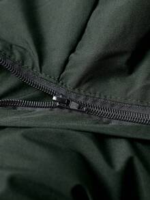 Manfinity Homme 宽松男士拉链细节保暖连帽羽绒服 男士冬季外套 男士外衣 - 軍綠色 - 查看 7