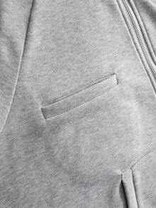 PAVTROS Men's Casual Open Front Zip-Up Sweatshirt, Versatile For Streetwear, Outdoor Music Festivals, Daily Wear, Hangouts With Friends, Boyfriend/Husband Gift, Anniversary Gift, Light Gray Sweatshirt - Light Grey - View 4