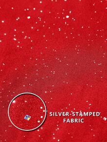 Claim Dot 男士休闲宽松圆领短袖T恤，饰有金属五角星印花 - 紅色 - 查看 7