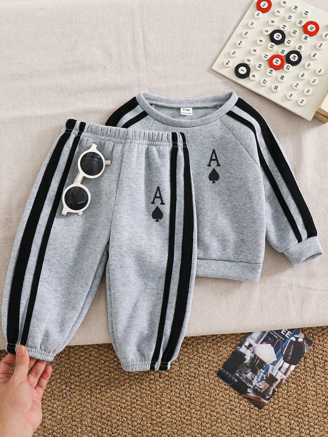 مجموعة بنطلون وبلوزة كم طويل للأطفال الرضع/الصغار،...