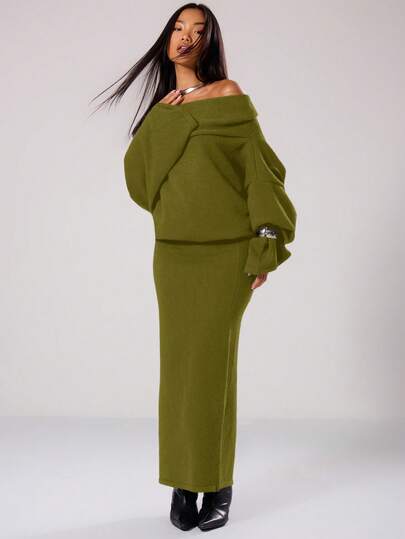 MUSERA Knit Off The Shoulder Maxi Sweater Dress Spring Y2K 90's Casual Cute Holiday Summer Festival Fall Autumn Winter Everyday Evening Party Elegant New Year Thanksgiving