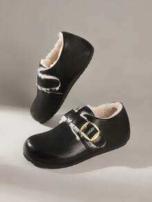 Solecia 女士休闲百搭通勤保暖平底鞋，秋冬季圣诞节 - 黑色 - 查看 6