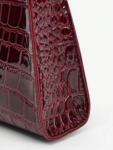 SHEIN BAE Women Solid Color Minimalist Shoulder Bag, Casual For Daily Use, Fashionable Burgundy Bag