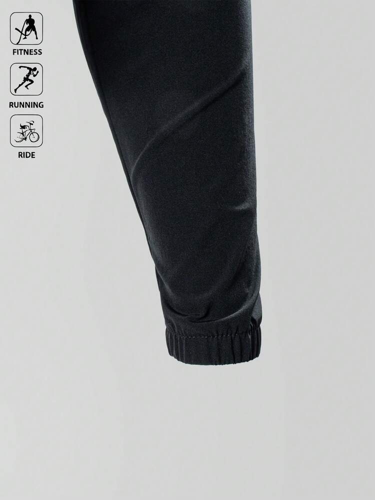 Manfinity Sport Polished 男友风格男士拉链开合抽绳连帽运动夹克健身上衣休闲纯色长袖夹克慢跑运动，黑色运动夹克，跑步夹克健身上衣秋季透气 - 黑色 - 查看 6