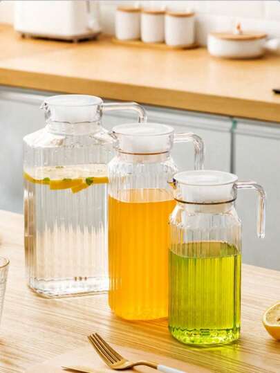1pc Large Capacity Acrylic Beverage Dispenser With Lid, Cold/Hot Drink Water Pitcher, Shatterproof - Ideal For Storing And Serving Chilled/Heated Drinks, Juice, Tea, Milk