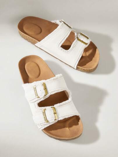 Solecia Sandales de tous les jours décontractées avec boucle pour femmes