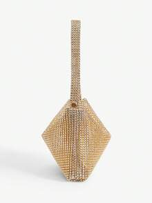 SHEIN BAE Lightweight, Business Casual Rhinestone Decor Bucket Bag Mini Drawstring Design, Clear Bag Pearl Bag Evening Bag, Dinner Bag Glamorous, Elegant, Exquisite, Quiet Luxury Rhinestone For Party Girl, Woman, Bride Perfect For Party, Dinner/Banquet Christmas Party Dress, Glamorous Rhinestone Bag, Perfectly Matching With Bridal Party, Party Bags,Perfect For Party Wedding Prom Dinner/Banquet Matching With Holiday Party Dress Evening Dress & Sequin Dress