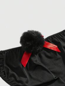 ROMWE Kawaii Halloween Cosplay Sexy Bunny Girl 3-Piece Outfit - Black - View 3