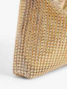 SHEIN BAE Lightweight, Business Casual Rhinestone Decor Bucket Bag Mini Drawstring Design, Clear Bag Pearl Bag Evening Bag, Dinner Bag Glamorous, Elegant, Exquisite, Quiet Luxury Rhinestone For Party Girl, Woman, Bride Perfect For Party, Dinner/Banquet Christmas Party Dress, Glamorous Rhinestone Bag, Perfectly Matching With Bridal Party, Party Bags,Perfect For Party Wedding Prom Dinner/Banquet Matching With Holiday Party Dress Evening Dress & Sequin Dress