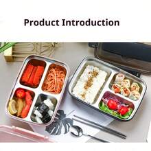 Stainless Steel Lunch Box, Large Capacity Bento Box With Compartments, Leak-Proof, Portable, Suitable For Office Worker, Students, Adults, Gift - Multicolor - View 3