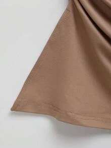 Comfortcana Women's Solid Color Pleated Strapless Top,Ladies Casual Ruched Strapless Slim Fit Khaki Plain Women Tops,Spring/Summer,Casual Daily Wear - Khaki - View 8