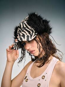 ROMWE Goth Women Baseball Cap - Black and White - View 3