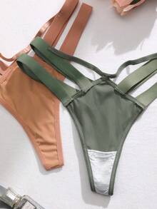 Quần lót lọt khe màu trơn 6 chiếc/gói dành cho nữ - Nhiều màu - Xem 4