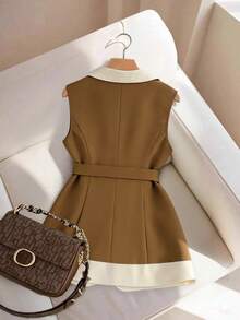 GlowEve CURVE Plus Size Women Elegant Sleeveless Blazer