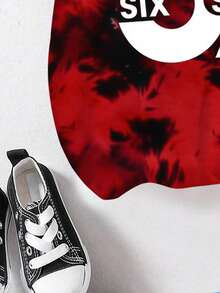 男童时尚舒适百搭圆领短袖T恤，酷炫67图案设计，宽松版型，春夏服装，时尚休闲装，春夏街头风，户外休闲，返校季，派对，适合户外野餐、街头摄影、校园、假期，也是馈赠佳品。 - 黑色 - 查看 5