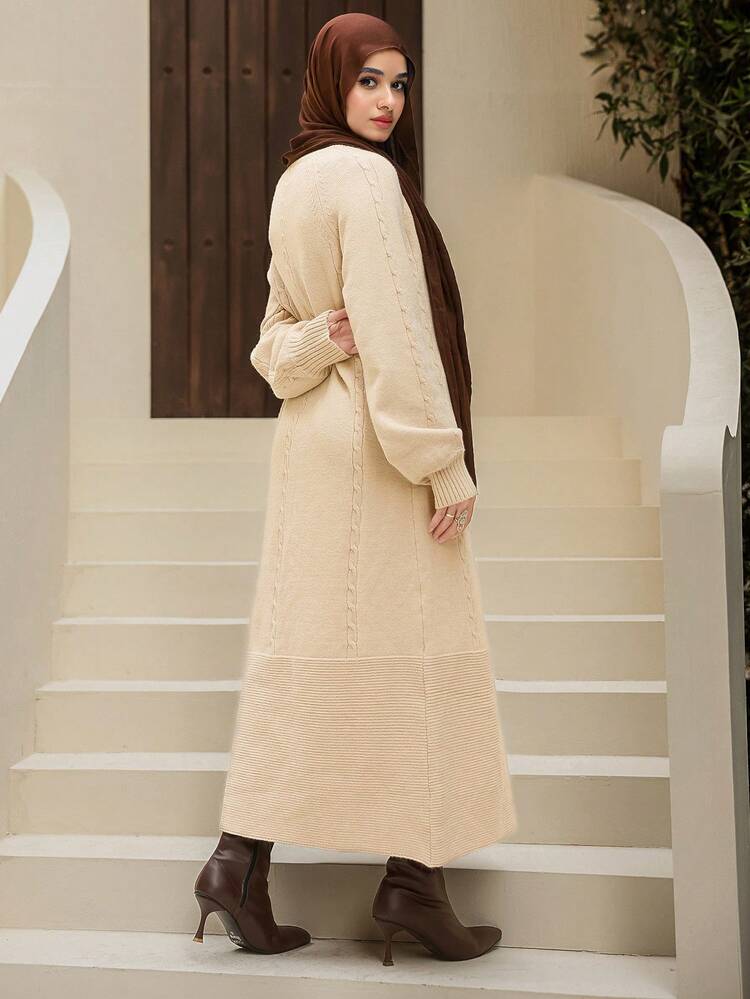 Women's Elegant Solid Color Sweater Dress, Autumn/Winter Modest Fashion