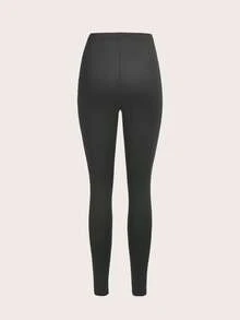 Tseoso 3件套休闲纯色高腰针织修身女士长款打底裤，春夏款 - 彩色 - 查看 5