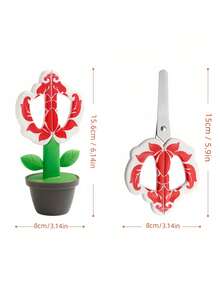 Zazumi Cute Flower-Shaped Safety Scissors - Right-Handed, ABS Resin, Perfect For Office & School Supplies, DIY Crafts, And Desk Decor - Multicolor - View 5