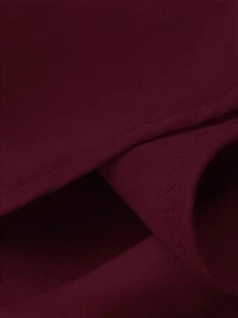 GlowEve CURVE 大码女士优雅圆领派对通勤收腰短袖A字珍珠装饰连衣裙 - 中紫紅色 - 查看 3