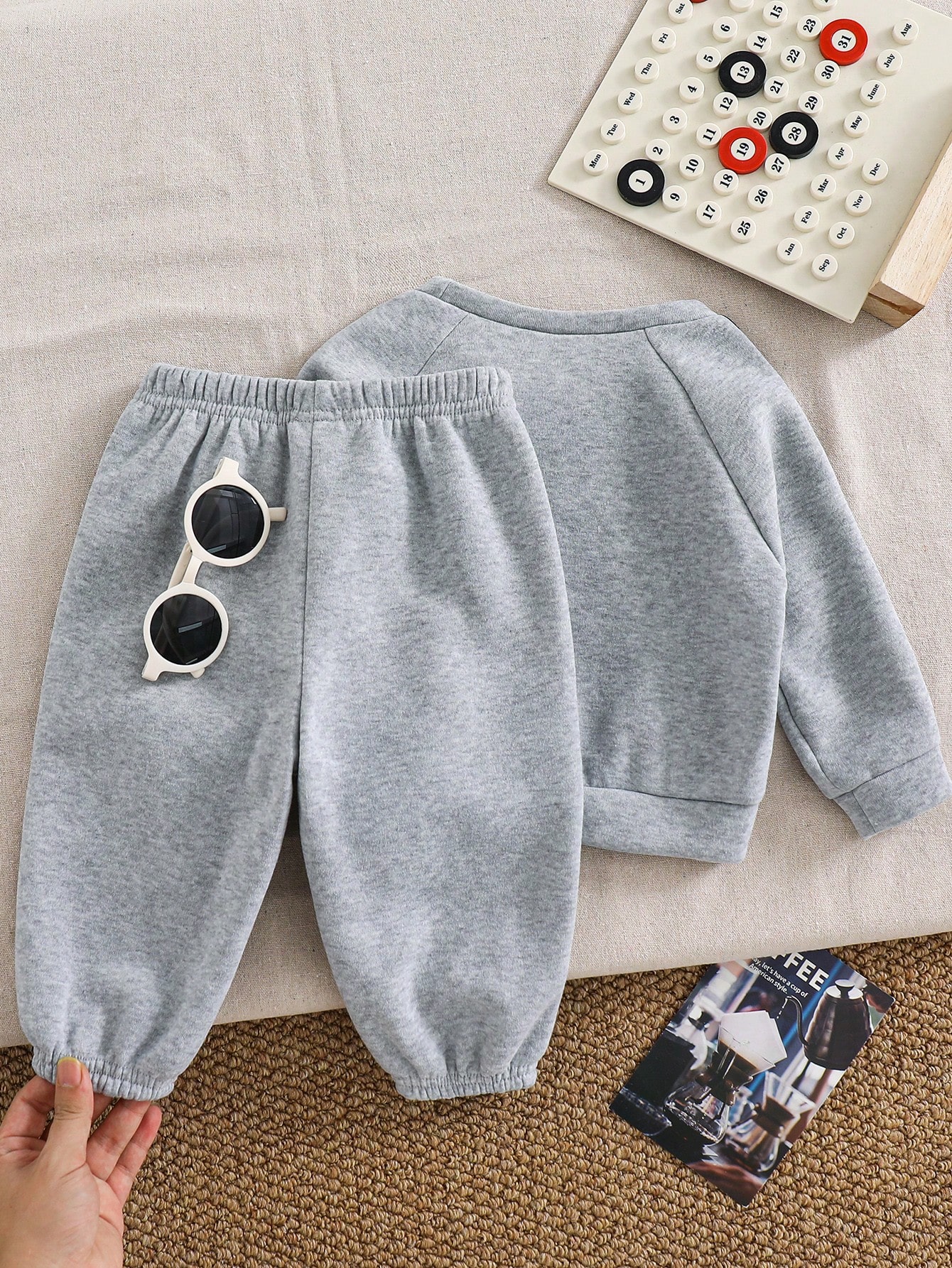 مجموعة بنطلون وبلوزة كم طويل للأطفال الرضع/الصغار،...