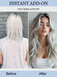 9AM Hair 隐形舒适接发带 20 片装 50G 12 英寸至 24 英寸银色接发带 真人发丝 天然接发带 女士适用 - SSilver - 查看 6