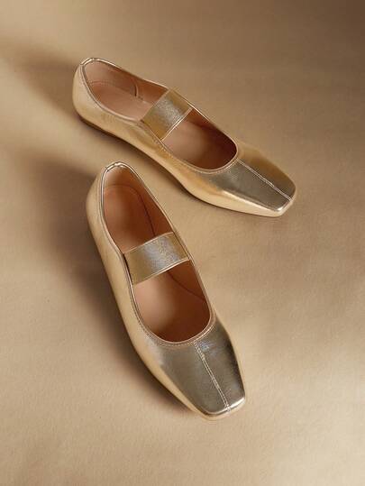 Rosivie Women's Fashionable Casual Commute Metallic Flats Valentine's Day