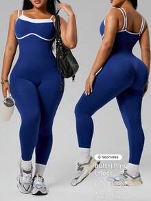 Rhythm Era Seamless High Elasticity Yoga Sports Fitness Running Jumpsuit For Plus Size Women
