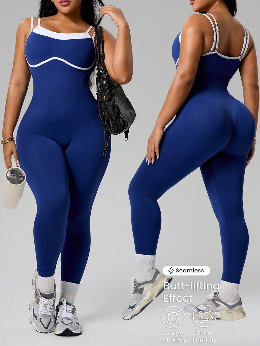 Rhythm Era Seamless High Elasticity Yoga Sports Fitness Running Jumpsuit For Plus Size Women