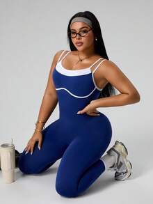 Rhythm Era Seamless High Elasticity Yoga Sports Fitness Running Jumpsuit For Plus Size Women