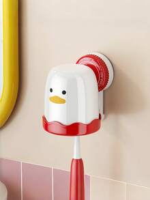 Zazumi 吸盘式牙刷架，奶油色，壁挂式，无需钻孔，浴室收纳架，轻松旋转锁定，强力吸附，滴水晾干，现代美观，节省空间，台面必备 - 彩色 - 查看 3