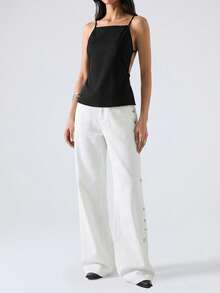 SHEIN EZwear 女士純色無背肩帶上衣