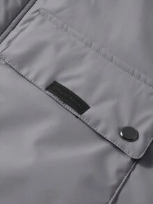 Manfinity Homme Men's Autumn/Winter Hooded Padded Coat, Multi-Pocket Design, Quilted, Thermal Lining, Boyfriend Gift, Streetwear Casual Loose Fit Zip-Up Outerwear Jacket Men Men"S Thermal Lined Jacket Men"S Tech Wear Grey Men"S Jacket Men"S Warm Jacket Old Money,Daily Leisure, Weekend Trips, Outdoor Activities, Travel Expeditions, Relaxed Work Environments Or Semi-Formal Occasions,Boyfriend/Husband Gift, Anniversary Gift Christmas Outfits Grey Jackets Thermal Lined Jacket Men Men Tech Wear Men Windb - Grey - View 6