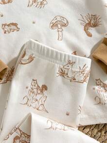 Loomiva Baby Boy/Girl Snug Fit Pajama Set, Cartoon Animal Print Soft Knit Crew Neck Long Sleeve Top And Elastic Waist Long Pants Baby Pjs Bamboo Bamboo 2 Piece Pajamas Toddler Baby Pajama Set - Multicolor - View 4