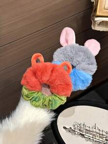 Joivida 1PC Autumn Winter Plush Hair Ring Fashion Non Squeezing Hair Hoop Cute Fluffy Headband Creative Cartoon Animal Wrist Bracelet Festival Party Daily Hair Decoration Accessory For Women Gift - Multicolor - View 9