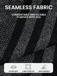 Seamluxe SHEIN Sport Women's Seamless Ruched Butt Lifting Leggings In Black & Grey - Black - View 10