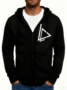 Hombre005 Nueva chaqueta con cremallera, sudadera con capucha diseño trendy, cómoda y duradera, opción preferida para regalos, prenda masculina versátil, envío desde México Buzo de cuello redondo con cremallera, estilo moderno y diseño atractivo, perfecto para combinaciones versátiles - Negro - Ver 1
