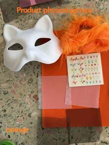 DIY 猫脸面具制作套件，带毛毡，手工制作的动物图案彩色装扮面具套装，适合万圣节服装、狂欢派对、角色扮演和节日（DIY 工艺套件、万圣节服装配饰）