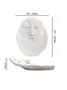 Joivida 1件创意人脸首饰碟蜡烛托盘树脂家居装饰摆件道具，可用于展示戒指、耳环、硬币