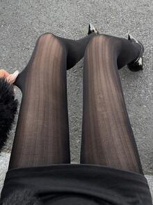 DAZY Women's Thick Thermal Lined Footless Tights, Versatile And Slimming - Black - View 4