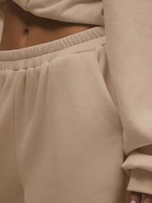 MUSERA Oversized Fleece Sweatpants Casual Lounge Joggers Winter Cosy - Apricot - View 5