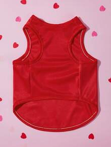 Petsin Valentine's Day Love Printed Red Pet Vest, Universal For Cats And Dogs, 1pc - Red - View 5