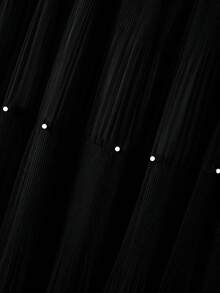 GlowEve CURVE 大码女式纯色褶皱仿珍珠优雅半身裙 - 黑色 - 查看 7