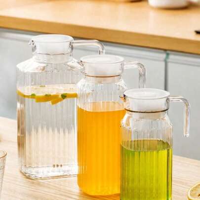 1pc Large Capacity Acrylic Beverage Dispenser With Lid, Cold/Hot Drink Water Pitcher, Shatterproof - Ideal For Storing And Serving Chilled/Heated Drinks, Juice, Tea, Milk