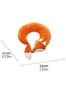 Joivida 可爱萌狐狸U型颈枕毛绒旅行拥抱睡眠靠垫柔软动物抱枕汽车飞机办公室午睡枕家居装饰靠枕送给女性女孩青少年的礼物 2025